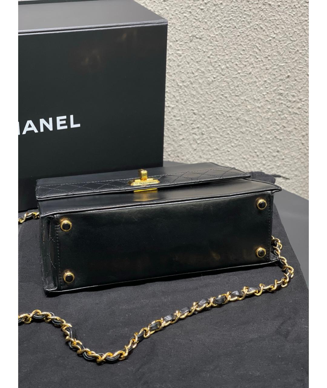 CHANEL Черная кожаная сумка через плечо, фото 4