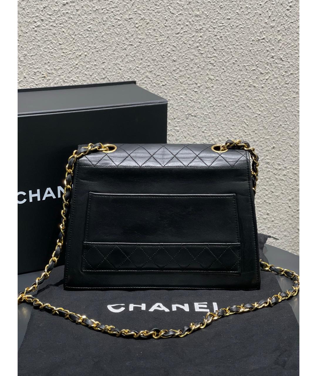 CHANEL Черная кожаная сумка через плечо, фото 6