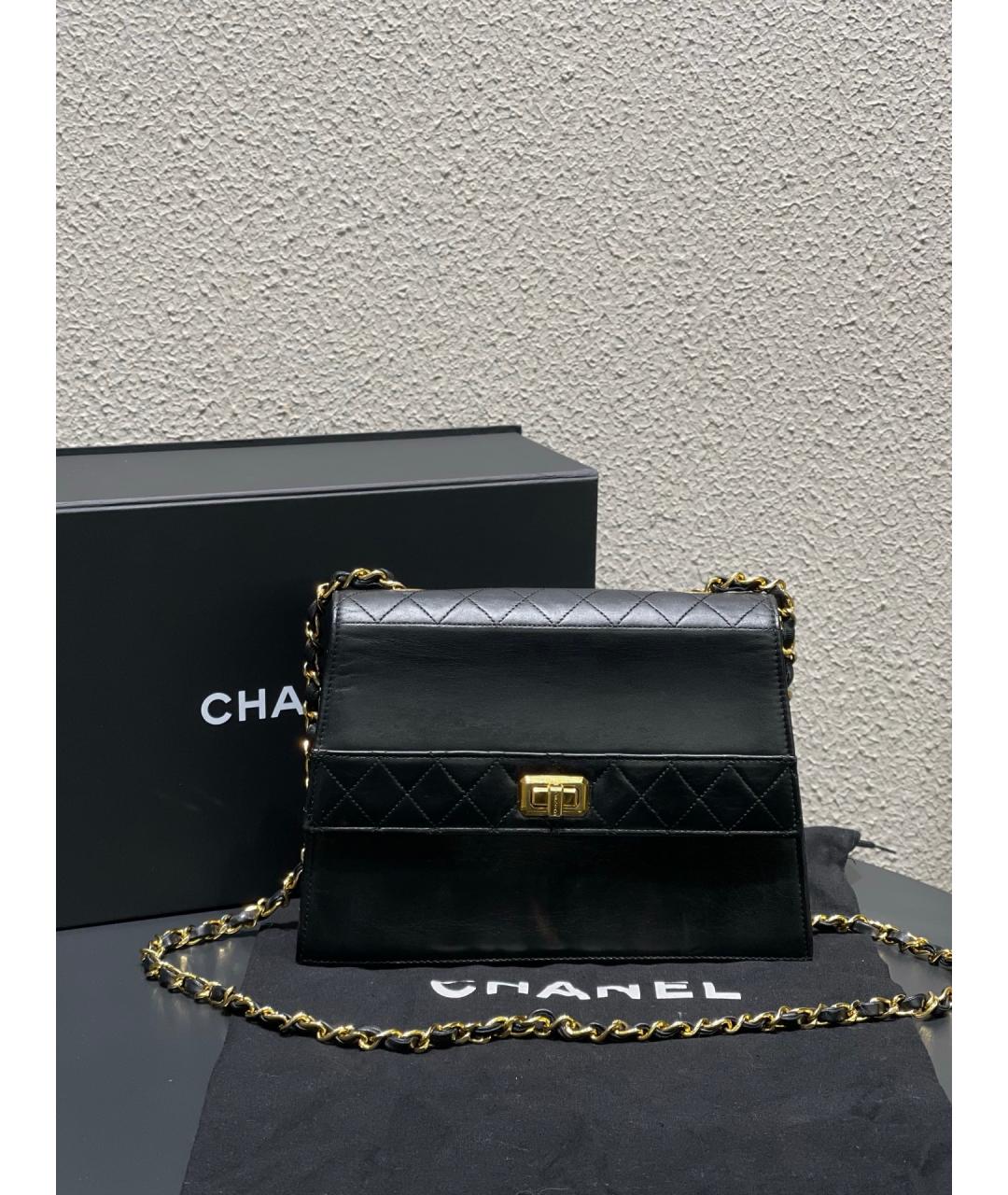 CHANEL Черная кожаная сумка через плечо, фото 10