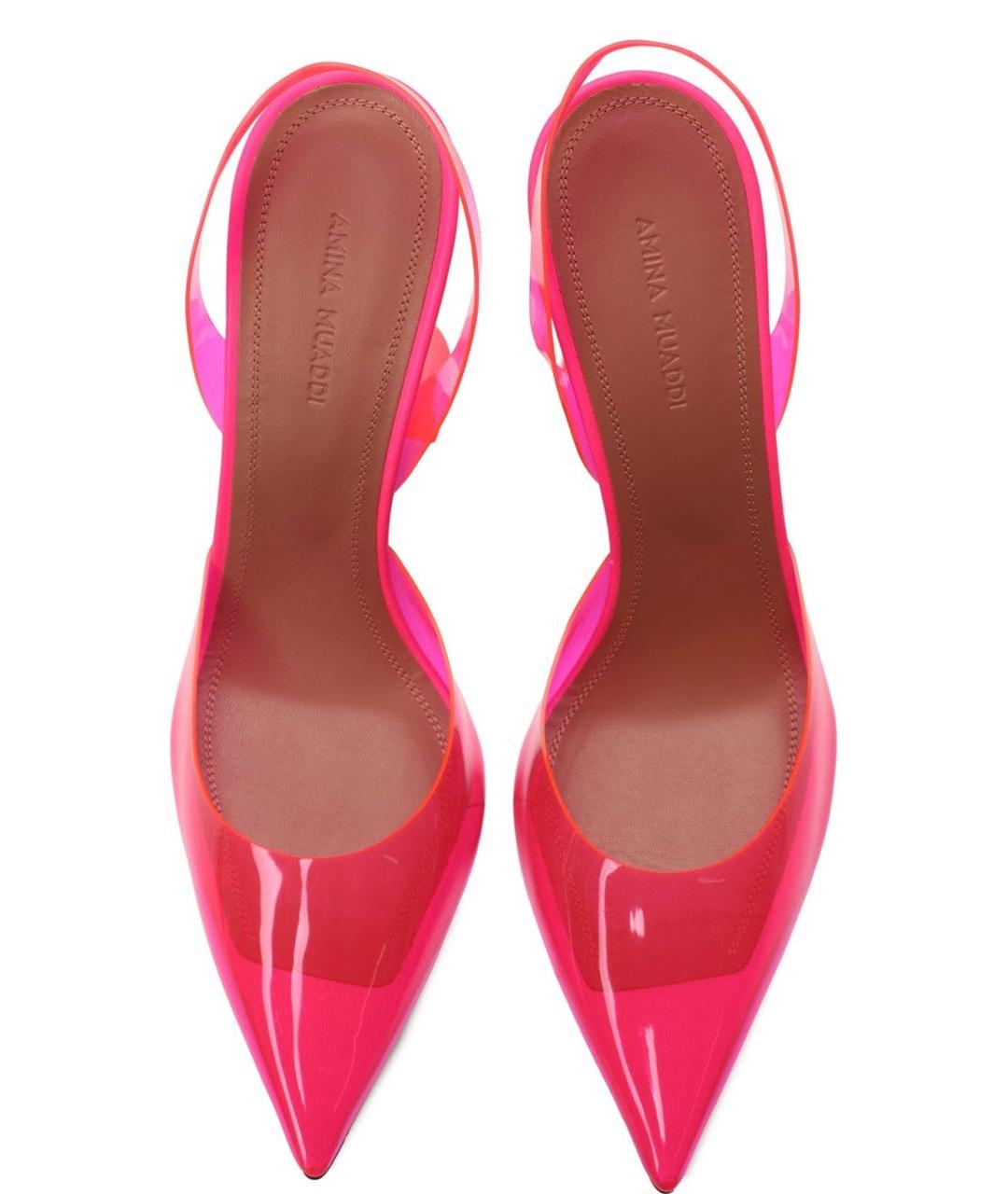 Amina Muaddi Фуксия резиновые туфли, фото 3