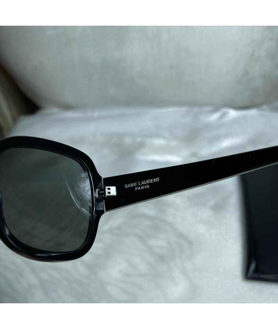 SAINT LAURENT Черные пластиковые солнцезащитные очки, фото 7