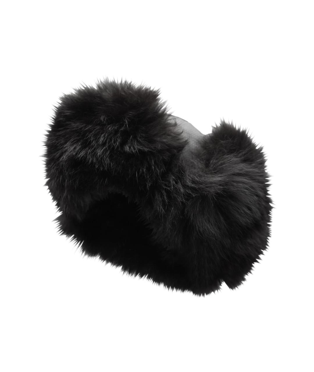 FENDI Черная синтетическая шапка, фото 4
