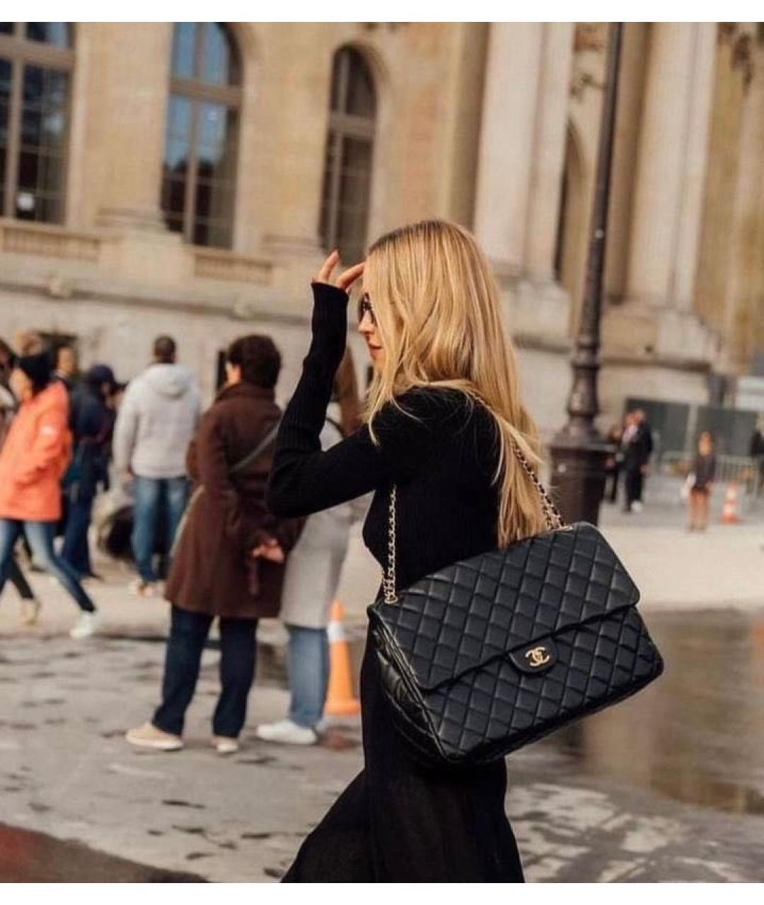 CHANEL Черная кожаная сумка через плечо, фото 3