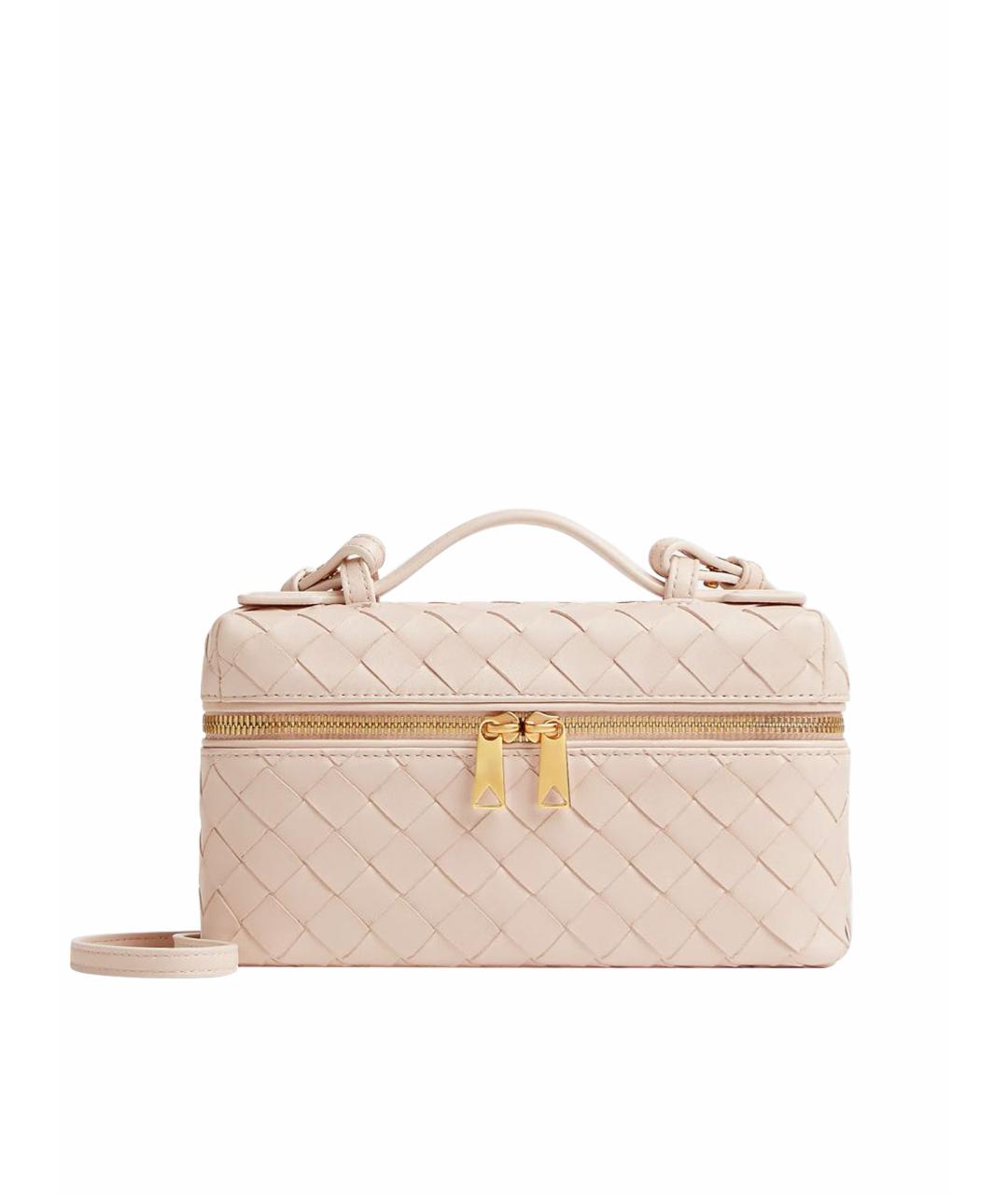 BOTTEGA VENETA Розовая кожаная сумка через плечо, фото 1