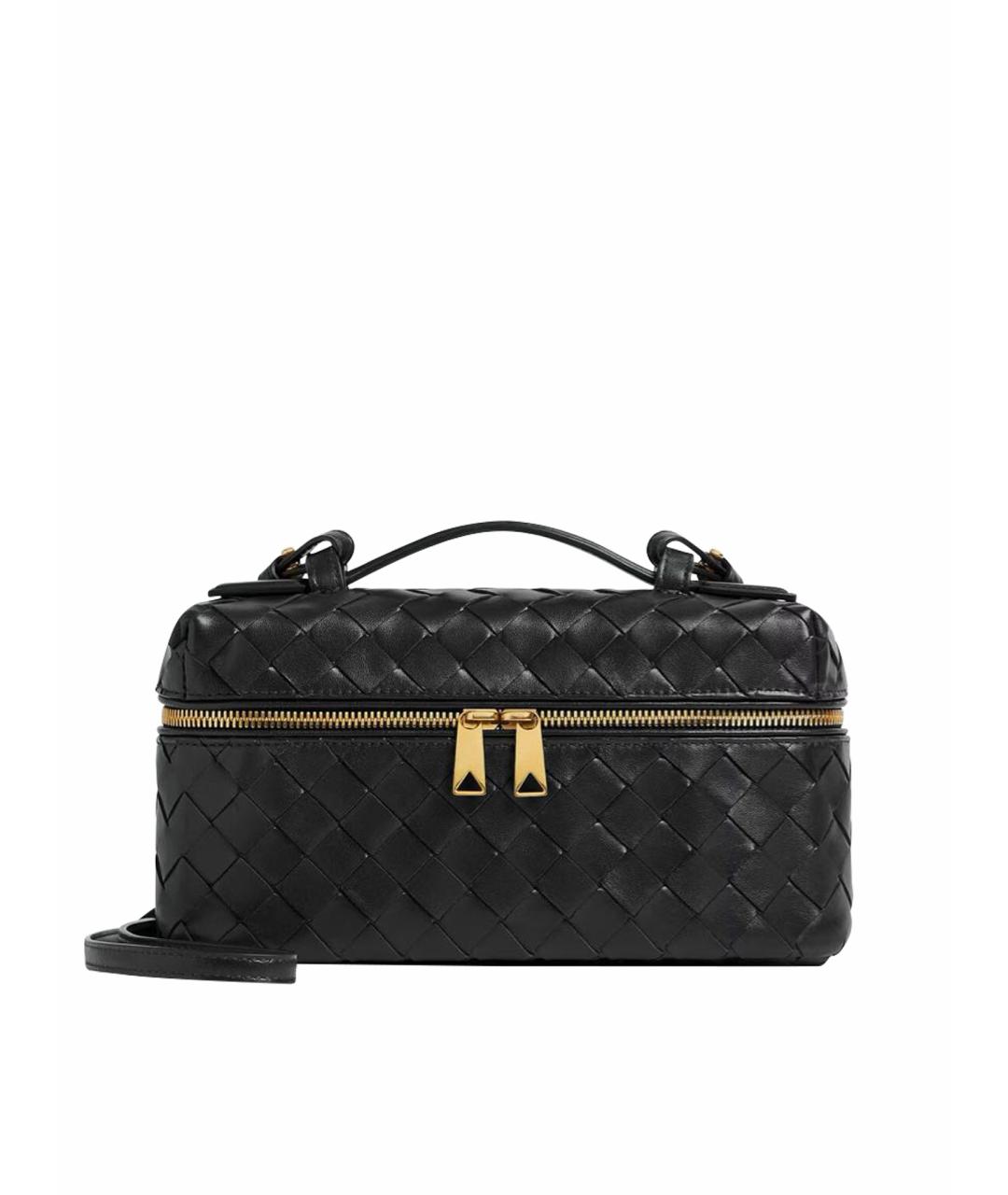 BOTTEGA VENETA Черная кожаная сумка через плечо, фото 3