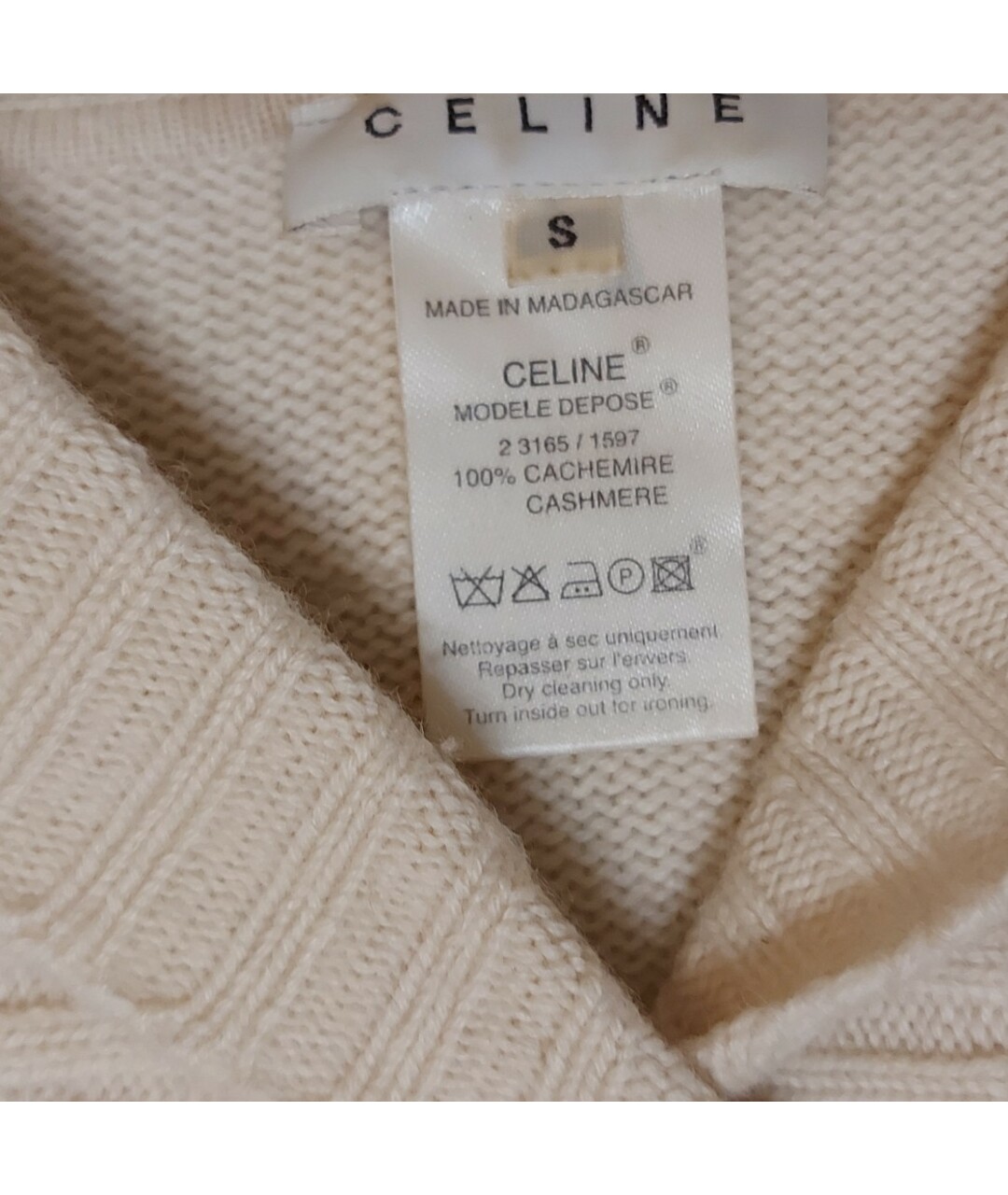 CELINE PRE-OWNED Бежевый кашемировый джемпер / свитер, фото 3