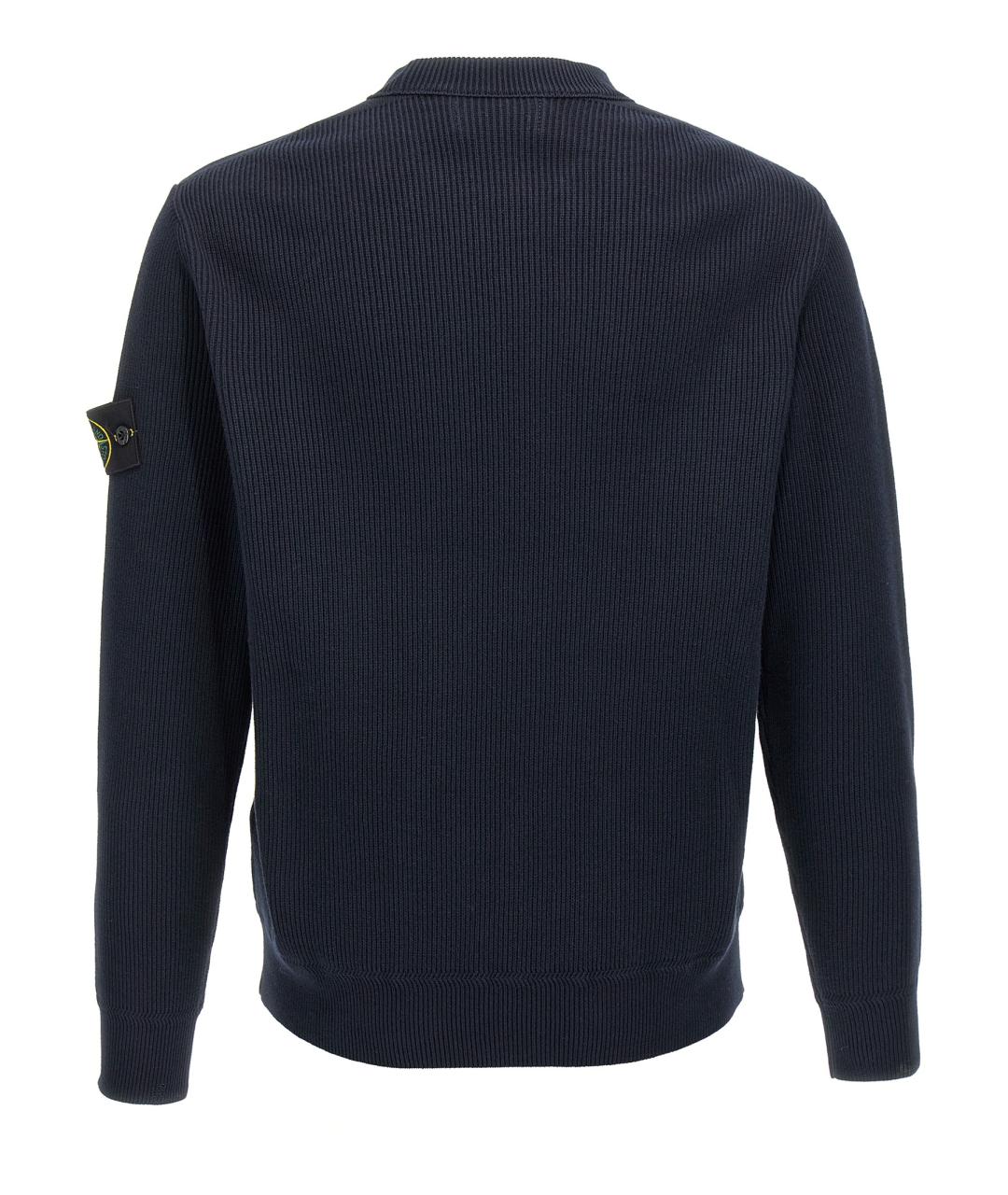 STONE ISLAND Темно-синий хлопковый джемпер / свитер, фото 2