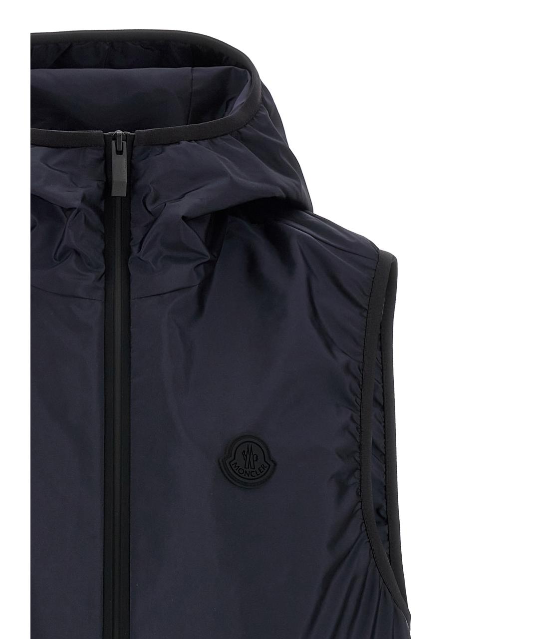 MONCLER Темно-синяя полиамидовая жилетка, фото 3