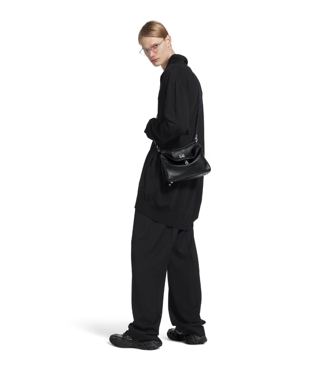 BALENCIAGA Черная кожаная сумка на плечо, фото 8