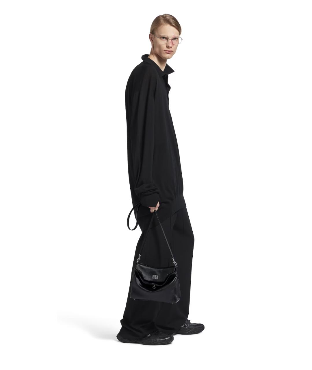 BALENCIAGA Черная кожаная сумка на плечо, фото 6