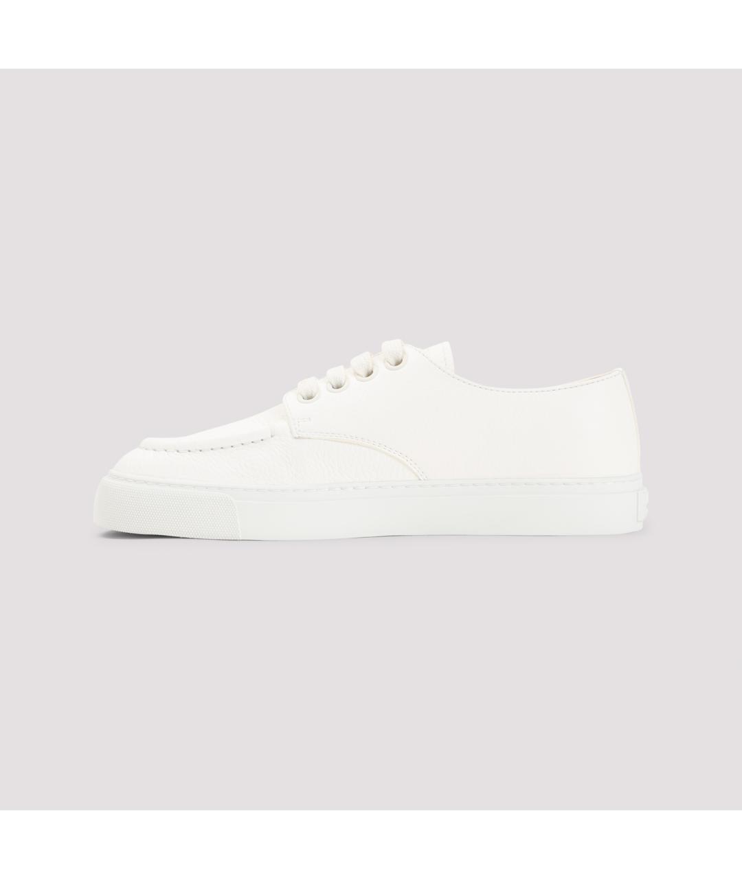 PRADA Белые кожаные низкие кроссовки / кеды, фото 4