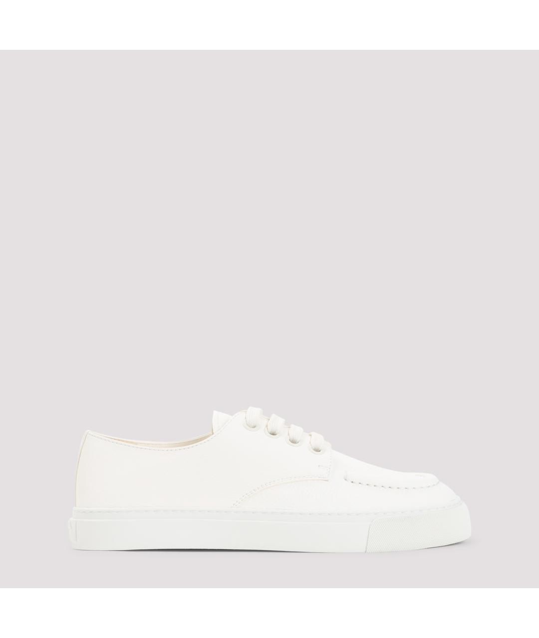 PRADA Белые кожаные низкие кроссовки / кеды, фото 2
