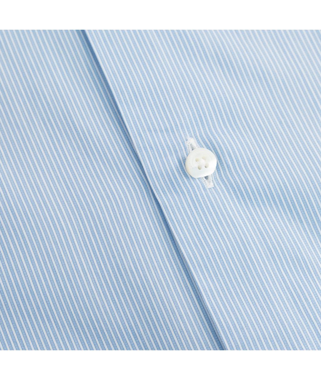 ERMENEGILDO ZEGNA Голубая хлопковая классическая рубашка, фото 4