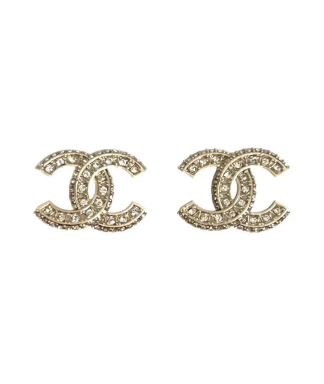 CHANEL Серебряные металлические серьги, фото 1