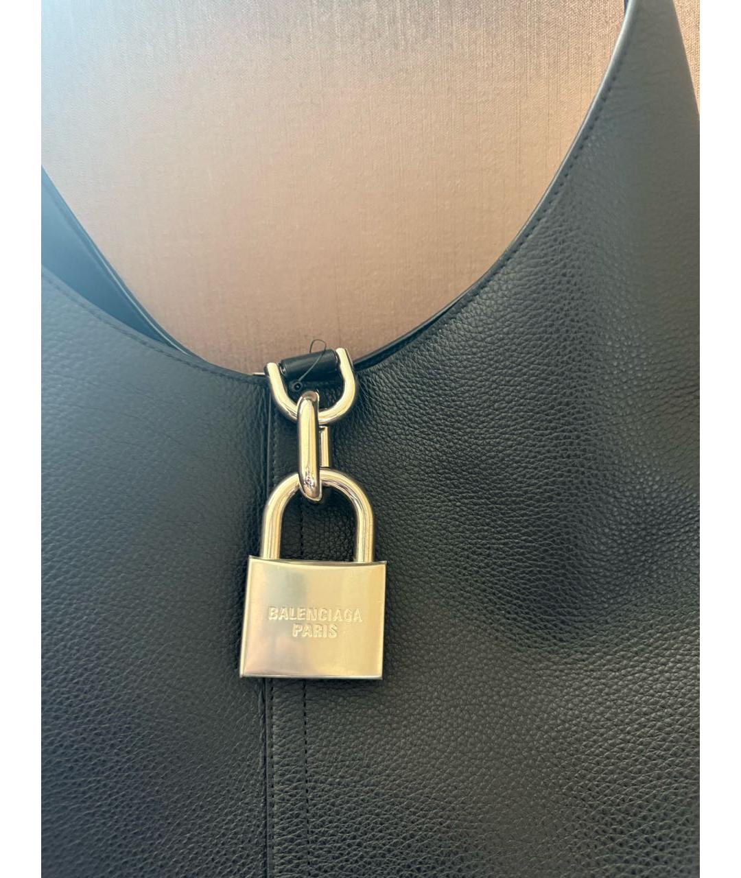 BALENCIAGA Черная кожаная сумка тоут, фото 7