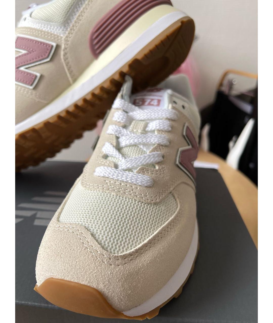 NEW BALANCE Бежевые замшевые кроссовки, фото 7