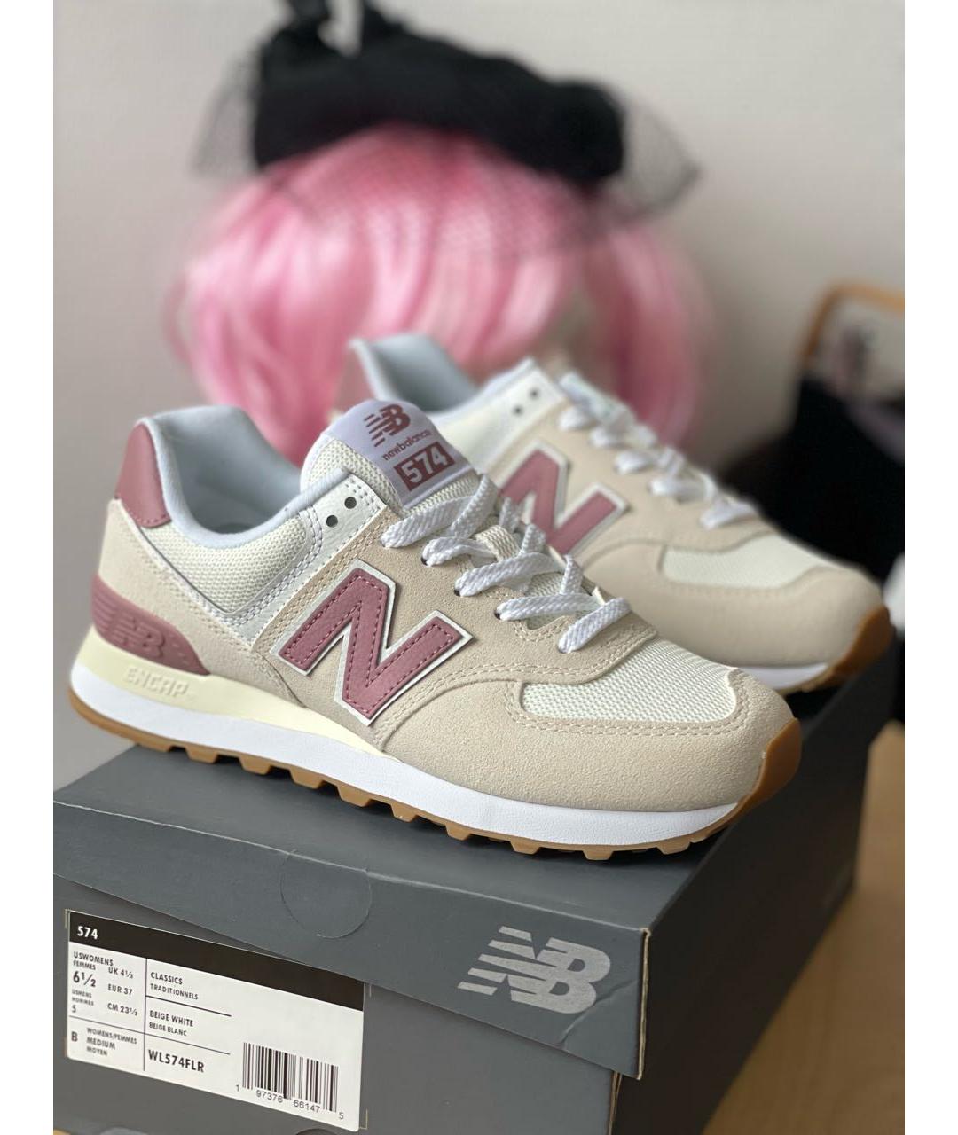 NEW BALANCE Бежевые замшевые кроссовки, фото 8