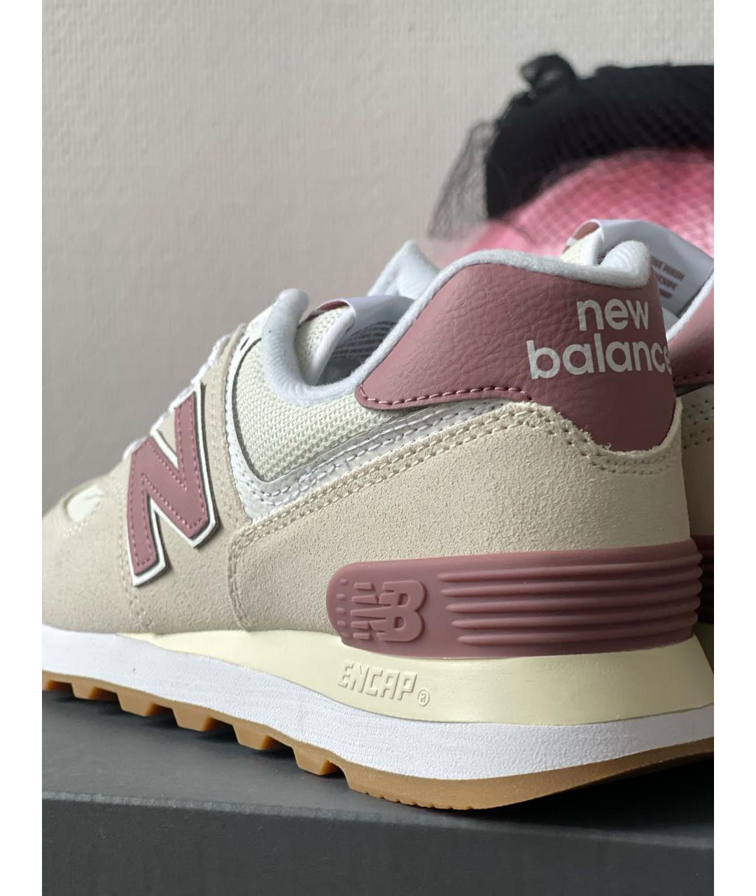 NEW BALANCE Бежевые замшевые кроссовки, фото 6