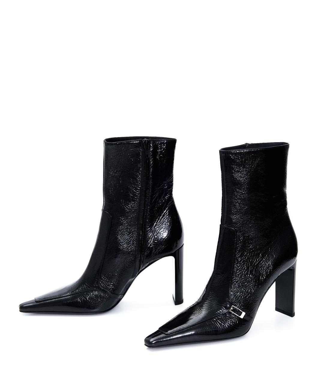 SAINT LAURENT Черные кожаные ботильоны, фото 4