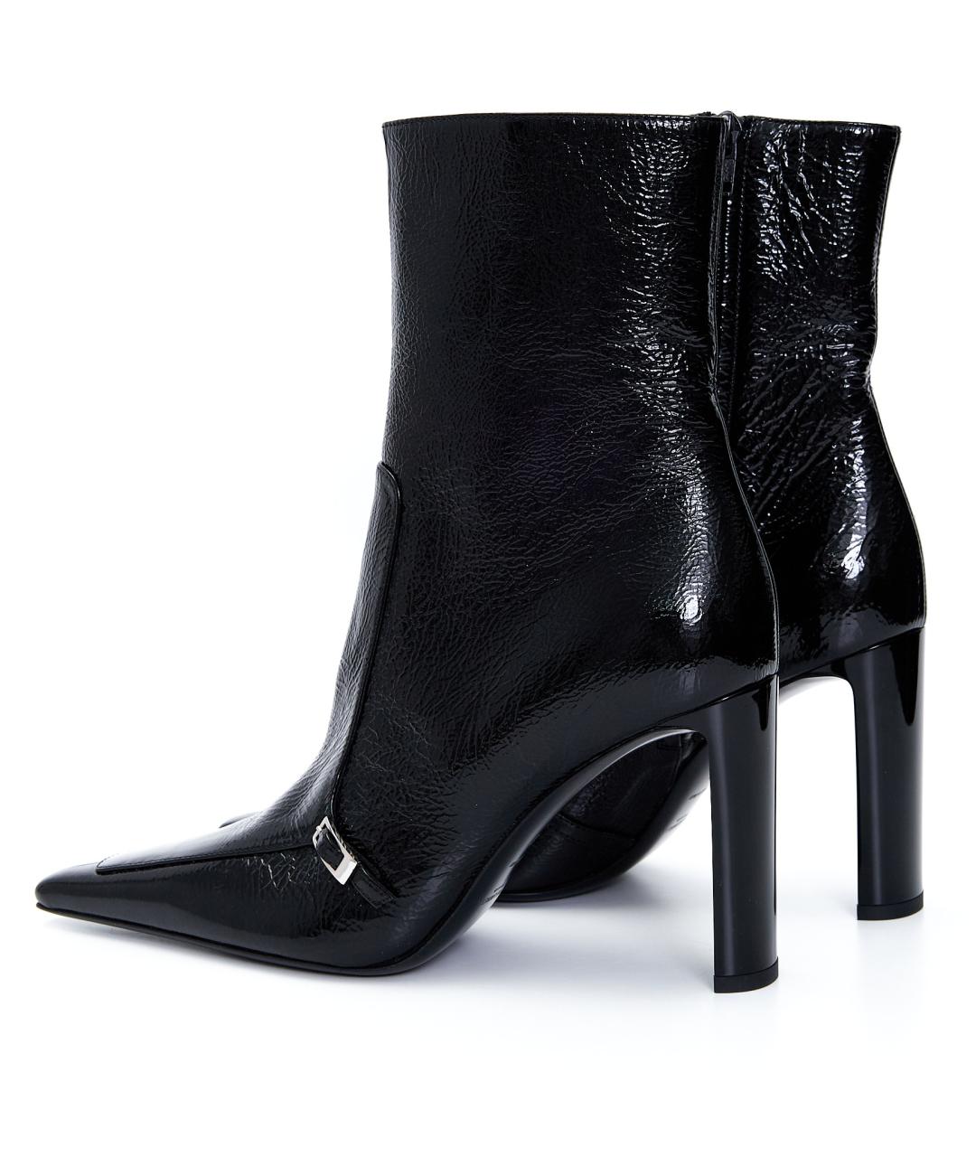 SAINT LAURENT Черные кожаные ботильоны, фото 3