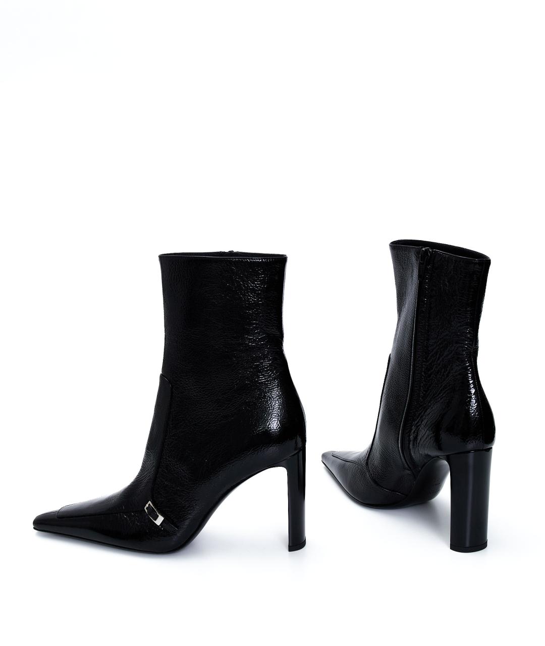 SAINT LAURENT Черные кожаные ботильоны, фото 5