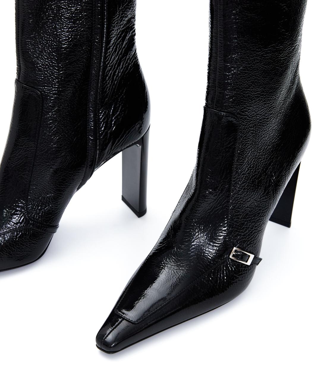 SAINT LAURENT Черные кожаные ботильоны, фото 6