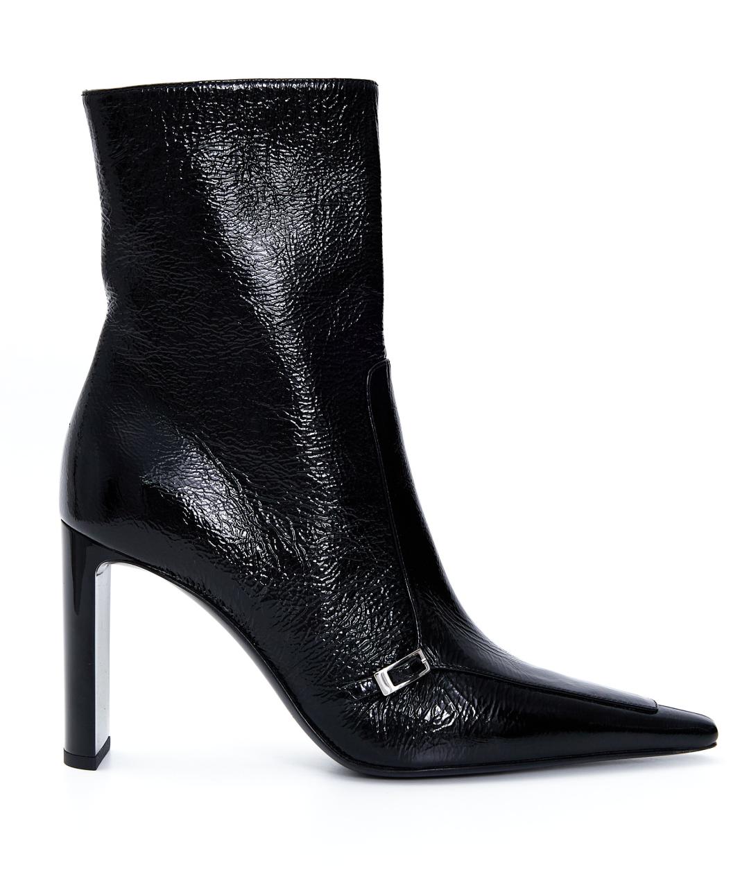 SAINT LAURENT Черные кожаные ботильоны, фото 1