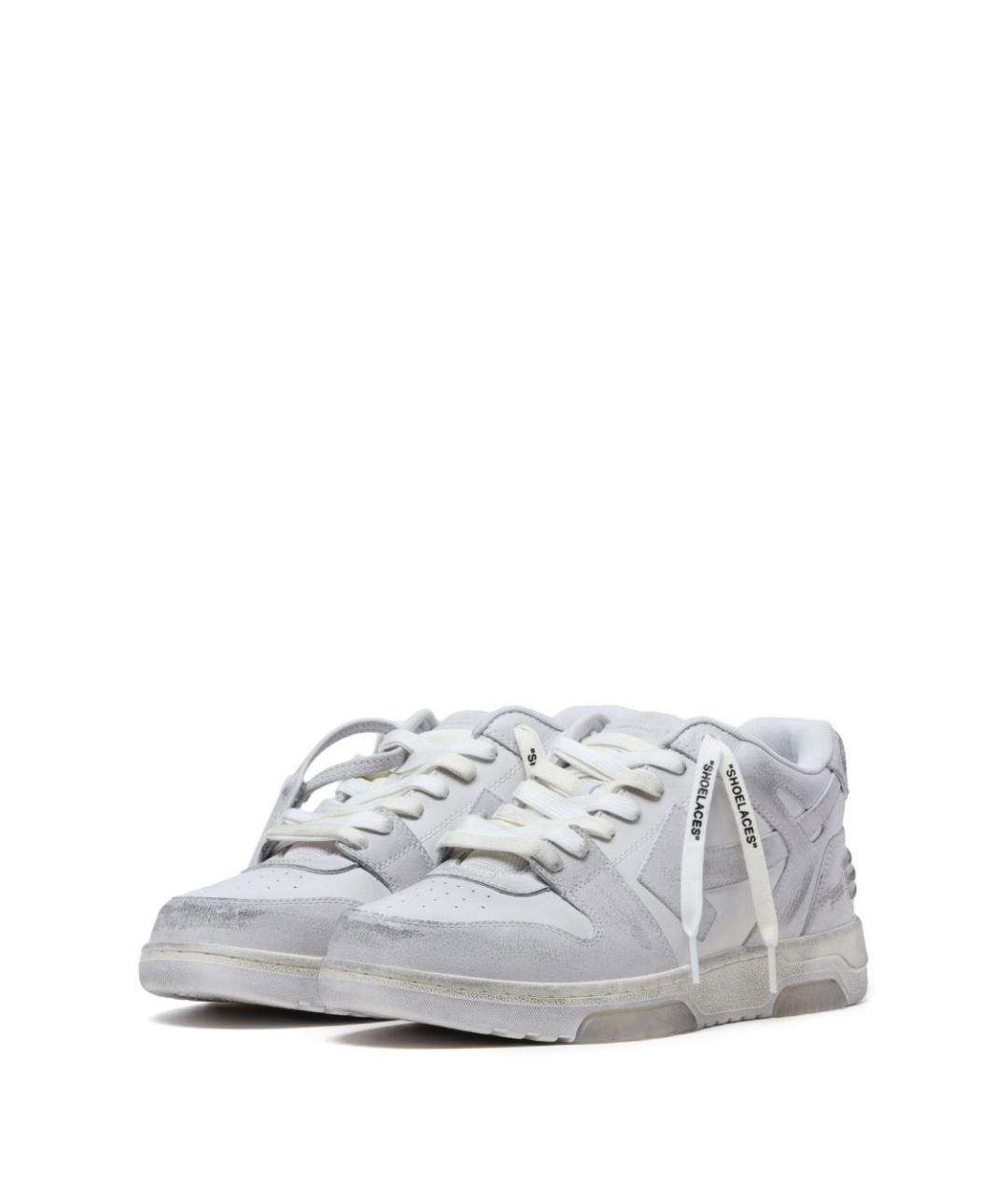 OFF-WHITE Серые кожаные низкие кроссовки / кеды, фото 5