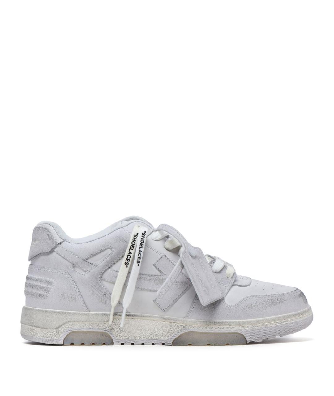 OFF-WHITE Серые кожаные низкие кроссовки / кеды, фото 1