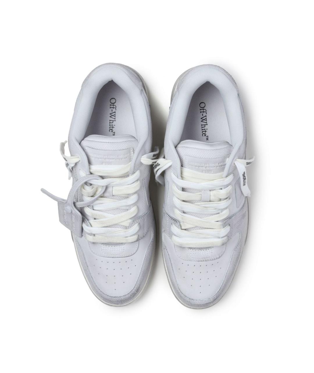 OFF-WHITE Серые кожаные низкие кроссовки / кеды, фото 2