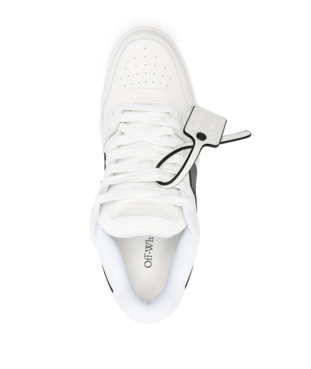 OFF-WHITE Белые кожаные низкие кроссовки / кеды, фото 2