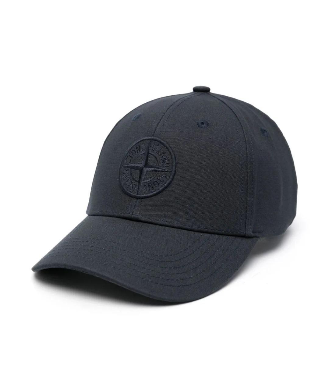 STONE ISLAND Темно-синяя хлопковая кепка/бейсболка, фото 1