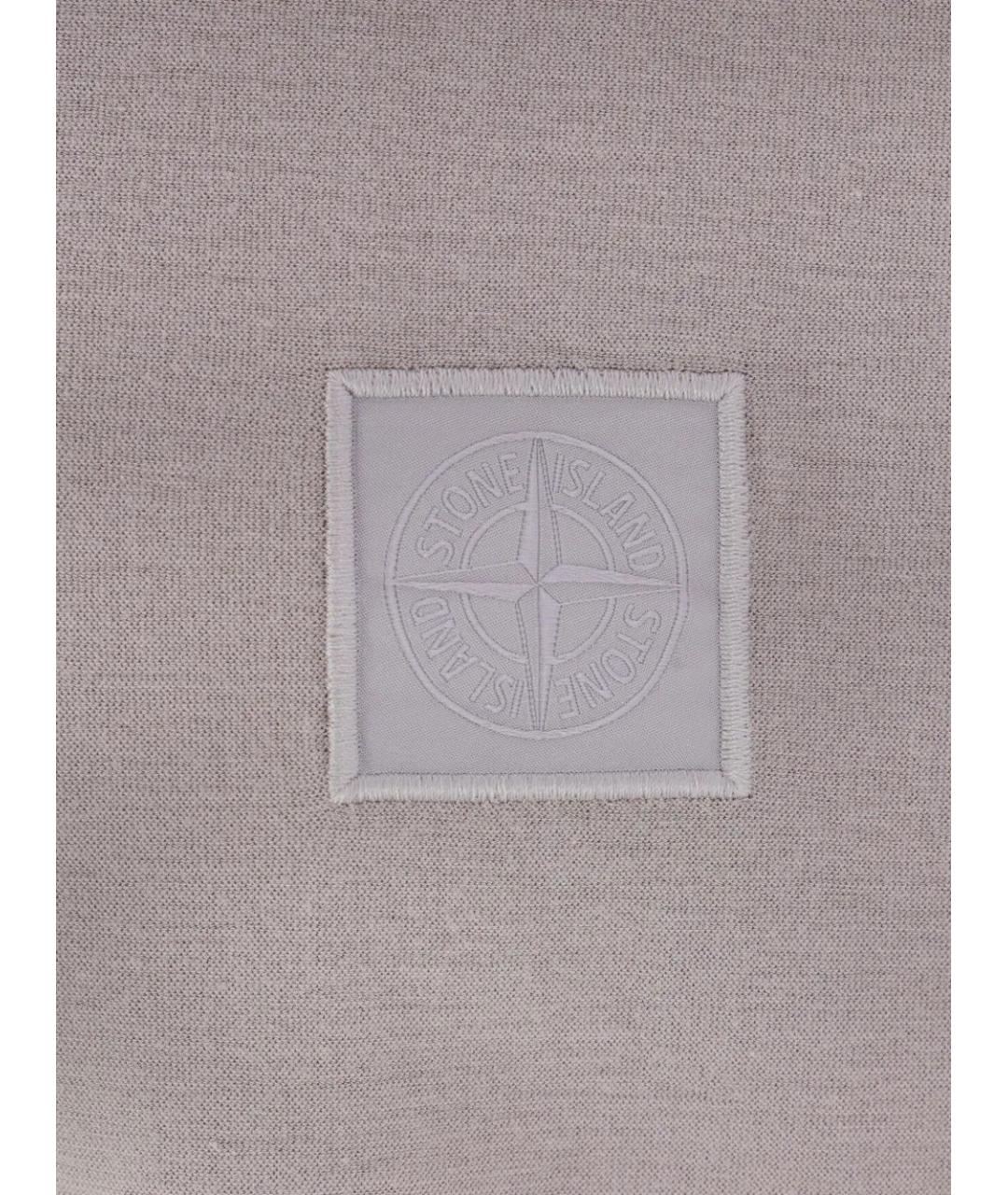 STONE ISLAND Серая хлопковая футболка, фото 3