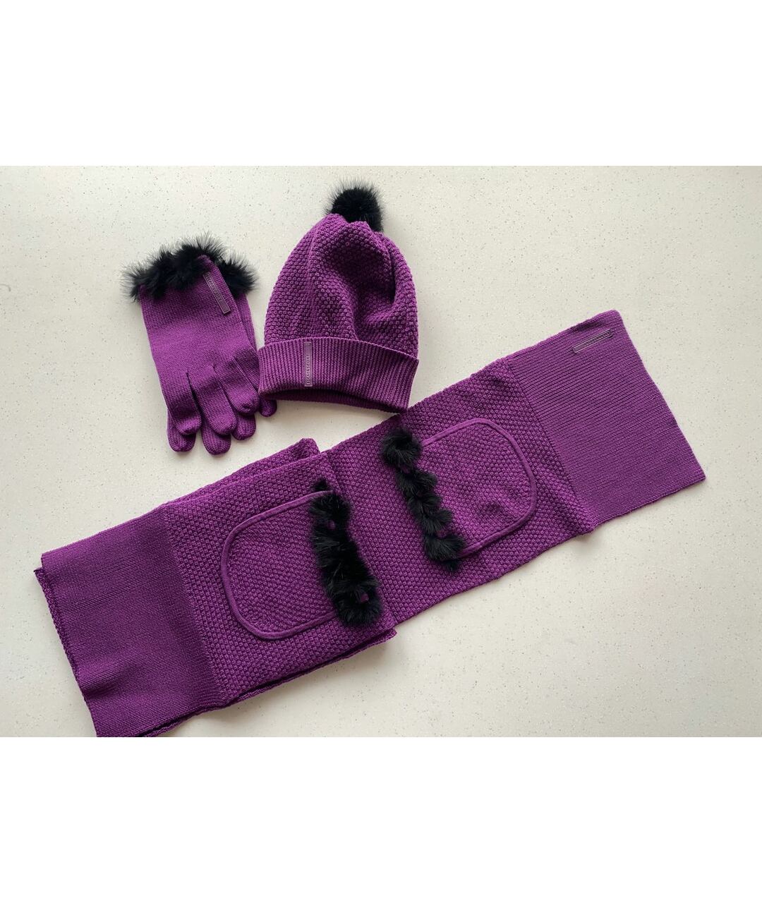 ESCADA Фиолетовая шерстяная шапка, фото 6