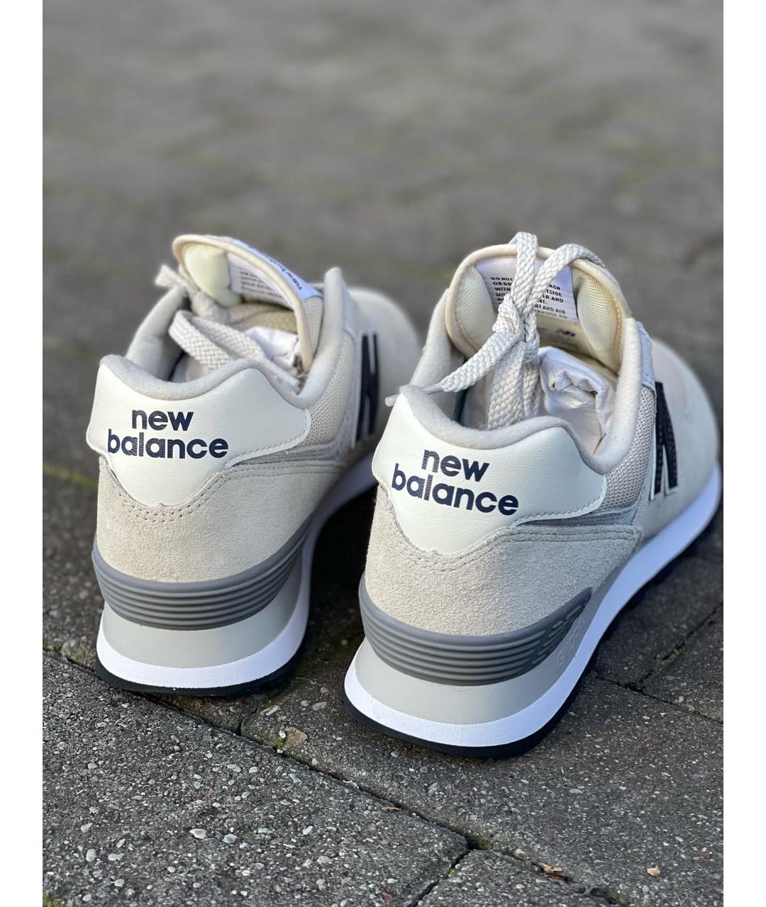 NEW BALANCE Бежевые замшевые низкие кроссовки / кеды, фото 8