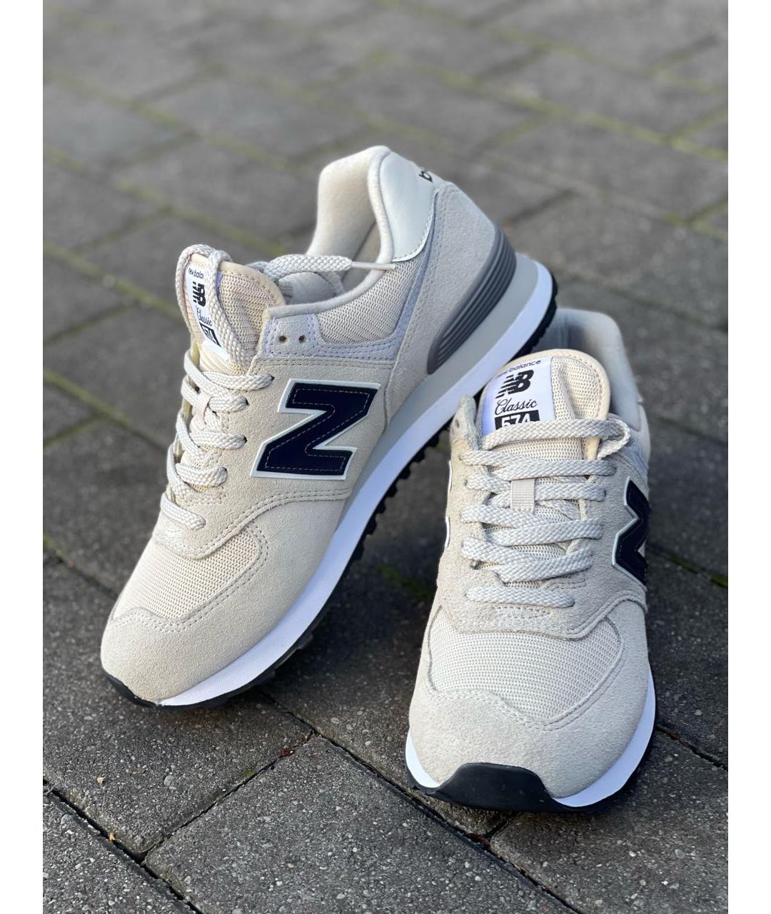 NEW BALANCE Бежевые замшевые низкие кроссовки / кеды, фото 5
