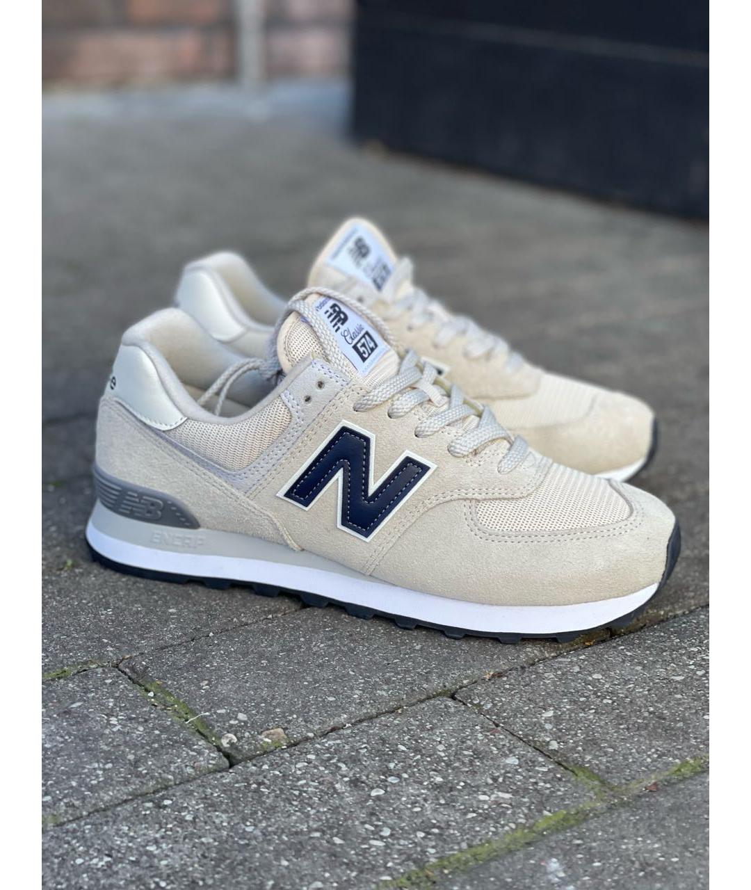 NEW BALANCE Бежевые замшевые низкие кроссовки / кеды, фото 2