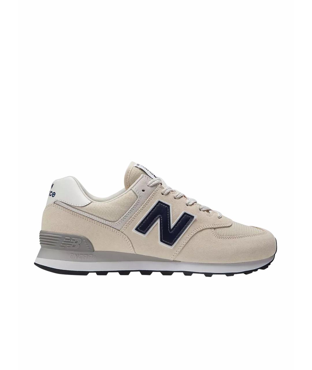 NEW BALANCE Бежевые замшевые низкие кроссовки / кеды, фото 1