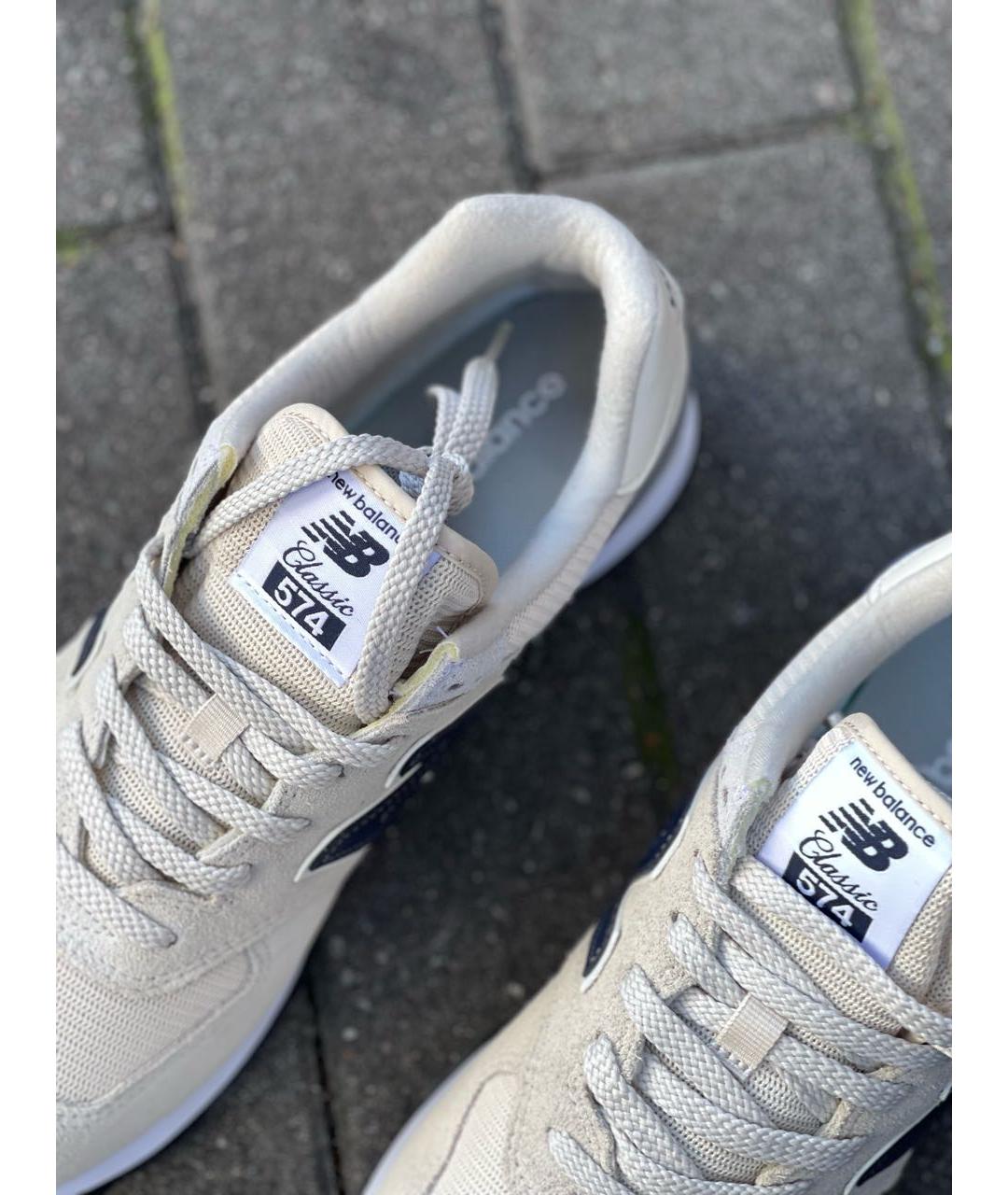 NEW BALANCE Бежевые замшевые низкие кроссовки / кеды, фото 3