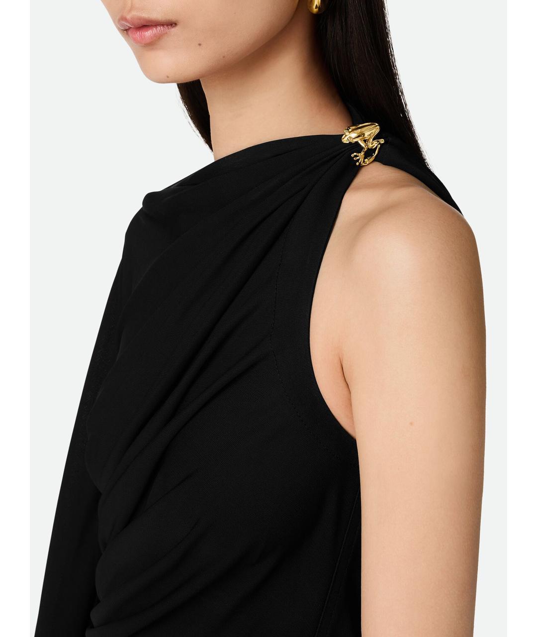 BOTTEGA VENETA Черное вискозное платье, фото 3