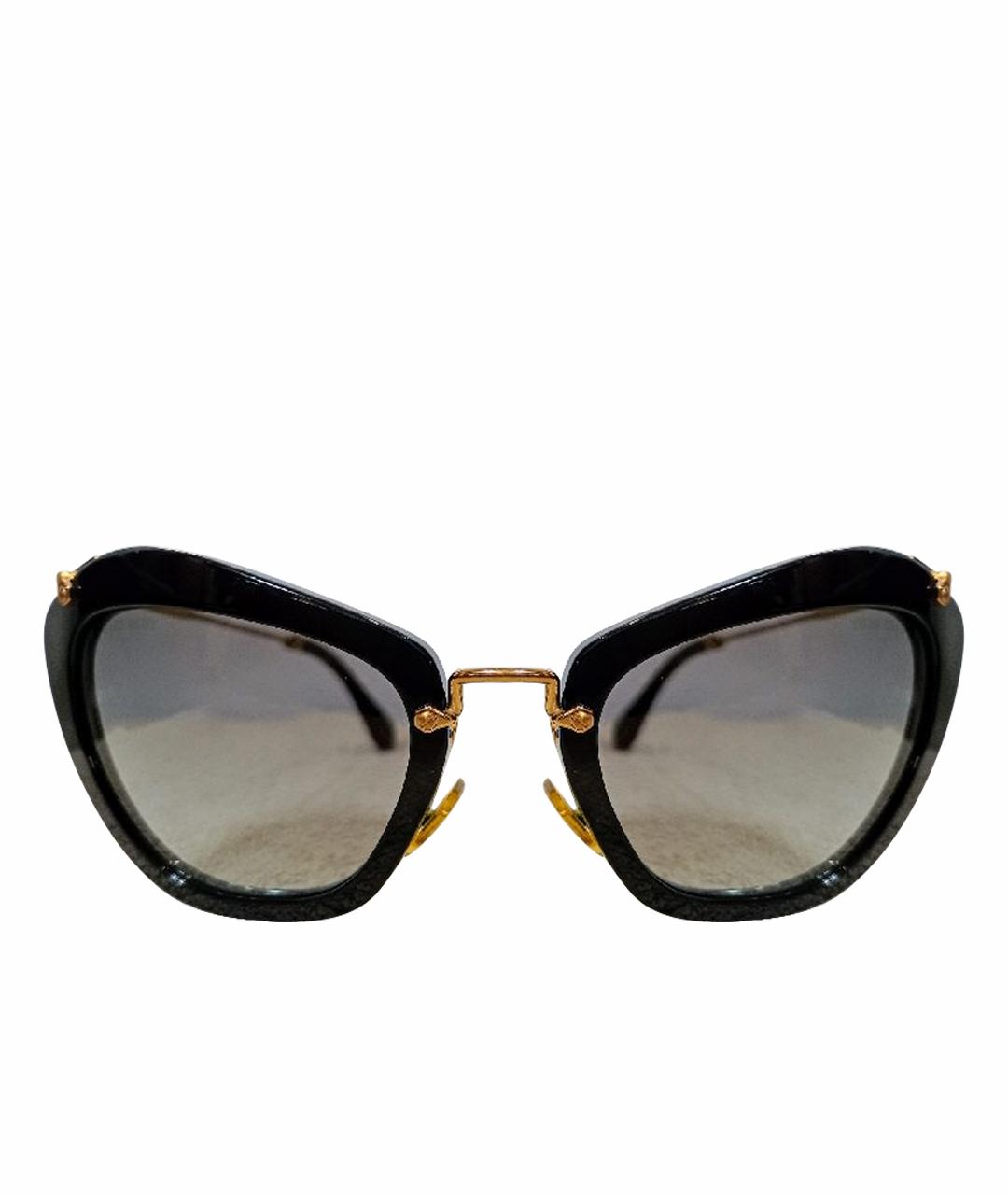 MIU MIU Черные пластиковые солнцезащитные очки, фото 1