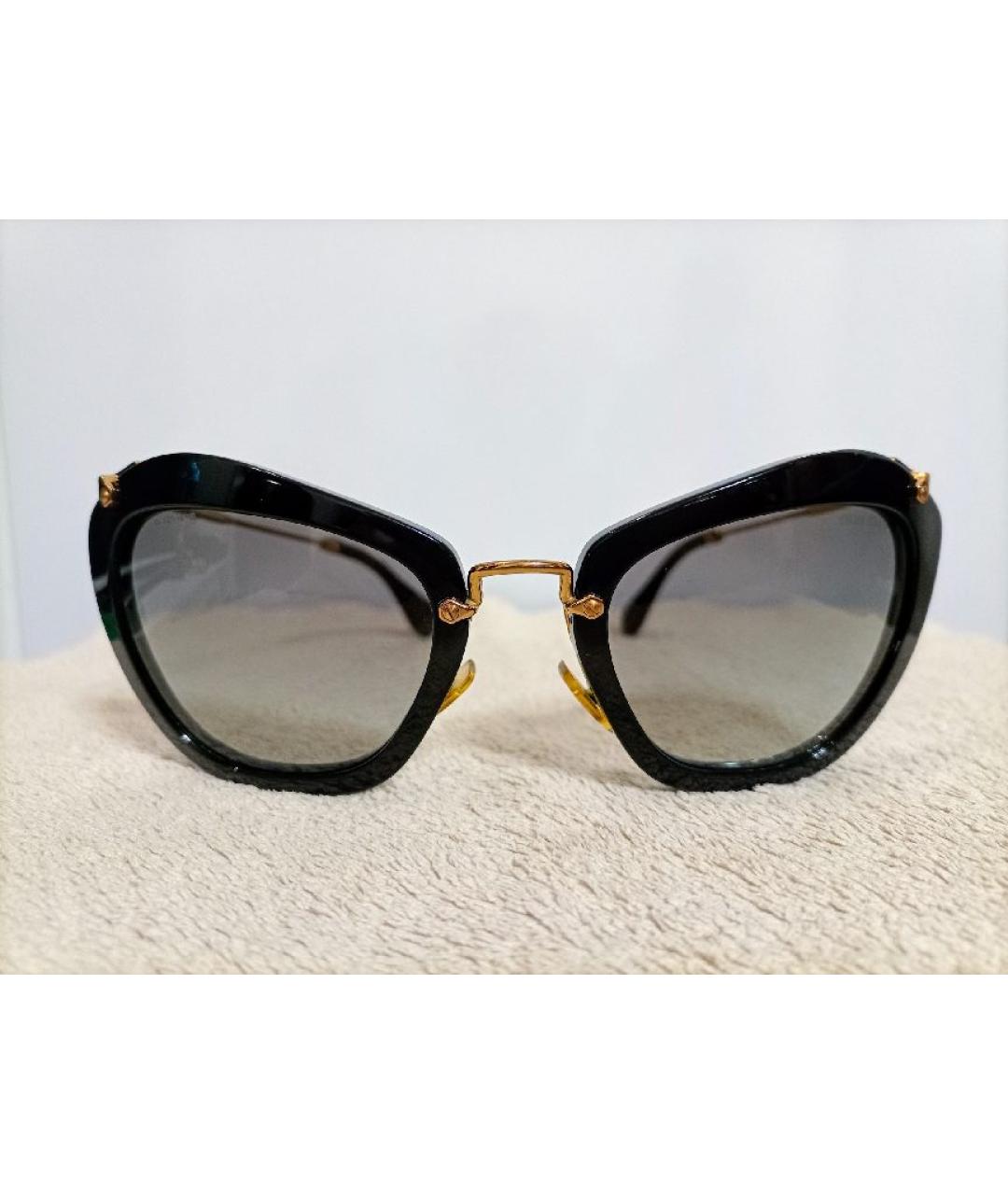 MIU MIU Черные пластиковые солнцезащитные очки, фото 10