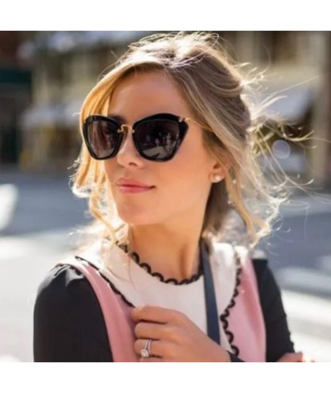 MIU MIU Черные пластиковые солнцезащитные очки, фото 9