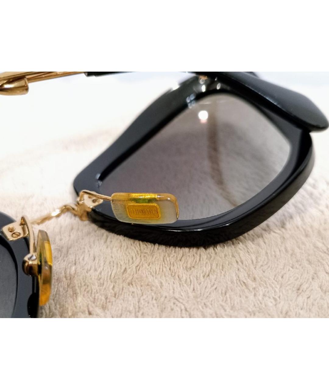 MIU MIU Черные пластиковые солнцезащитные очки, фото 8
