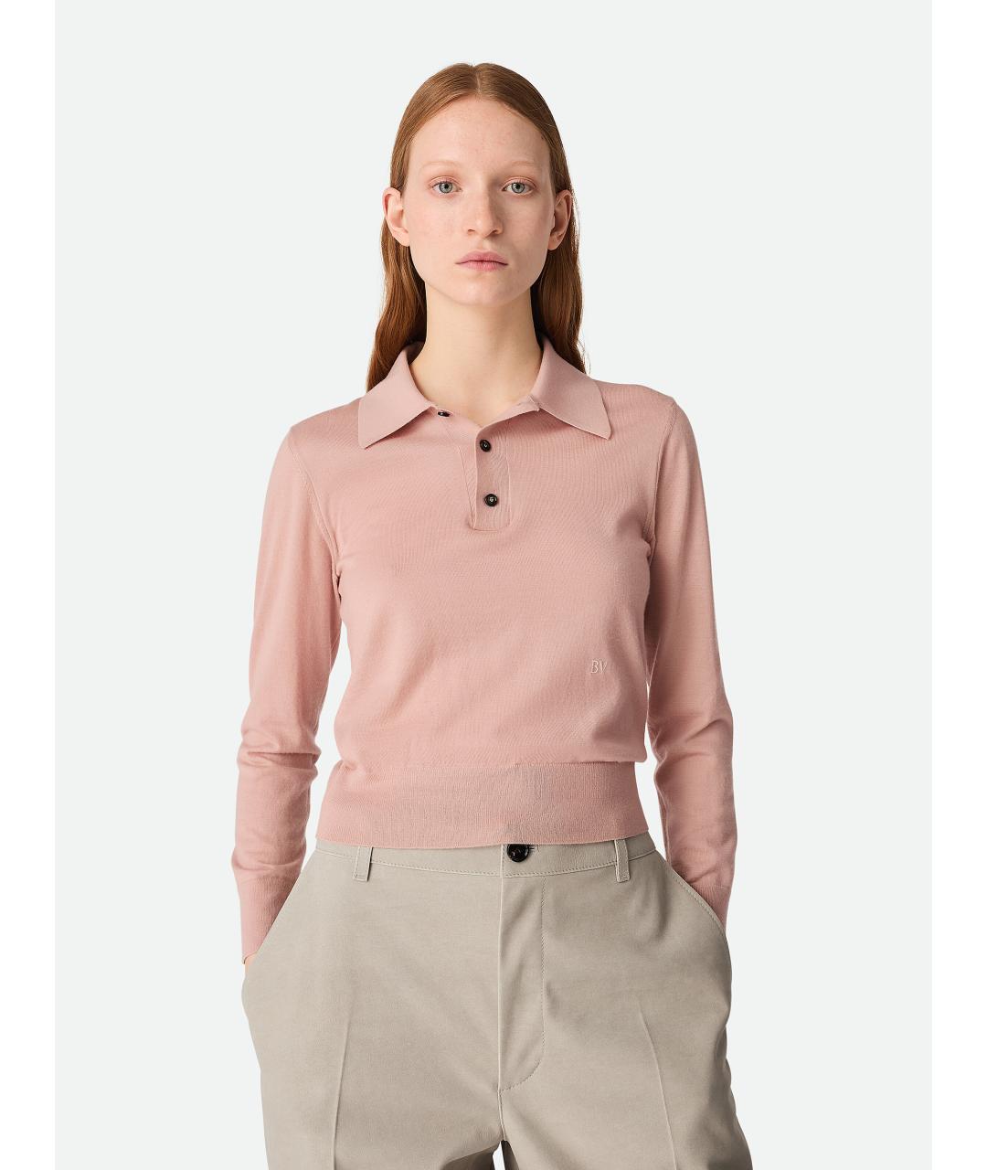 BOTTEGA VENETA Розовый кашемировый джемпер / свитер, фото 2
