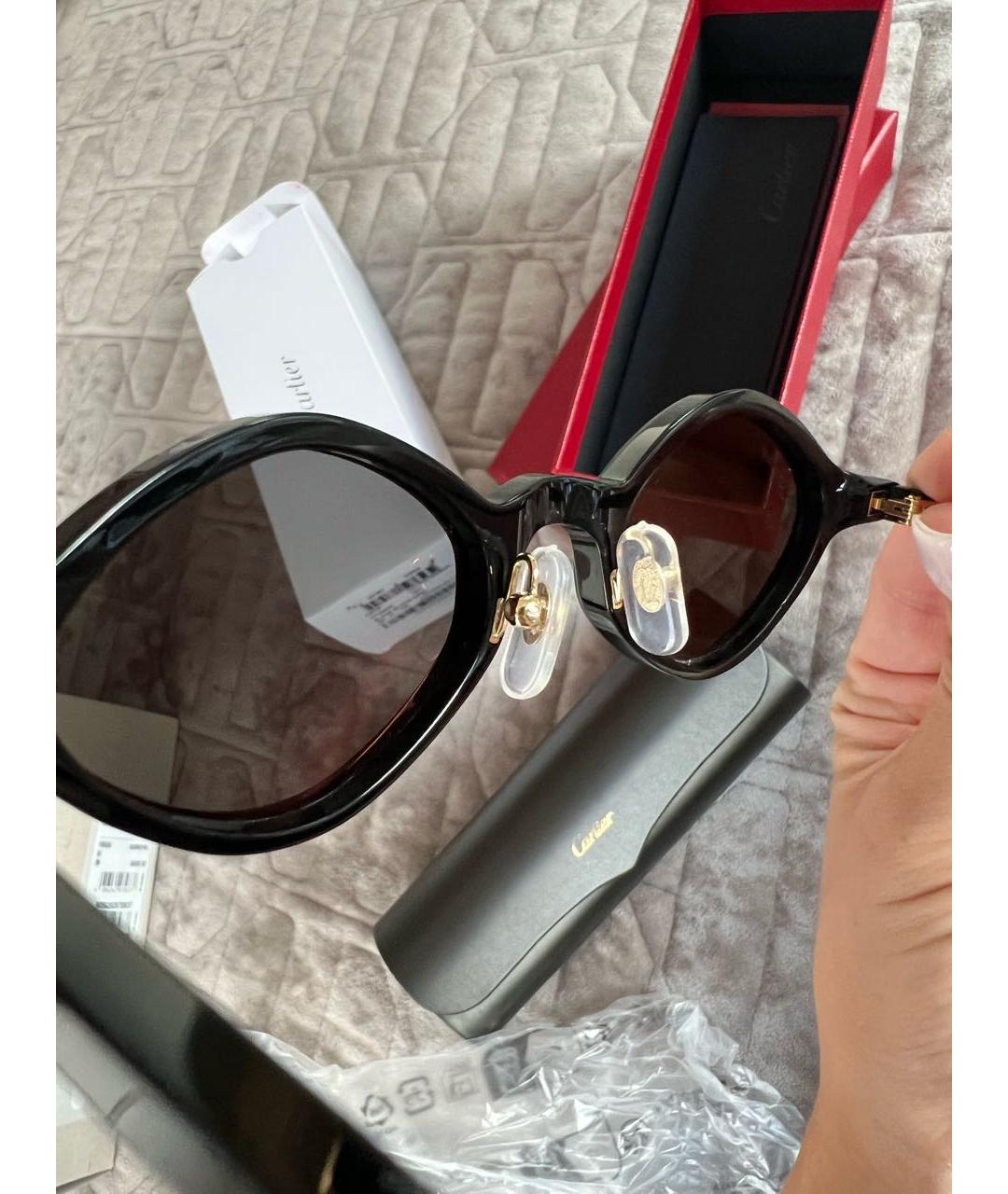 CARTIER Черные пластиковые солнцезащитные очки, фото 4