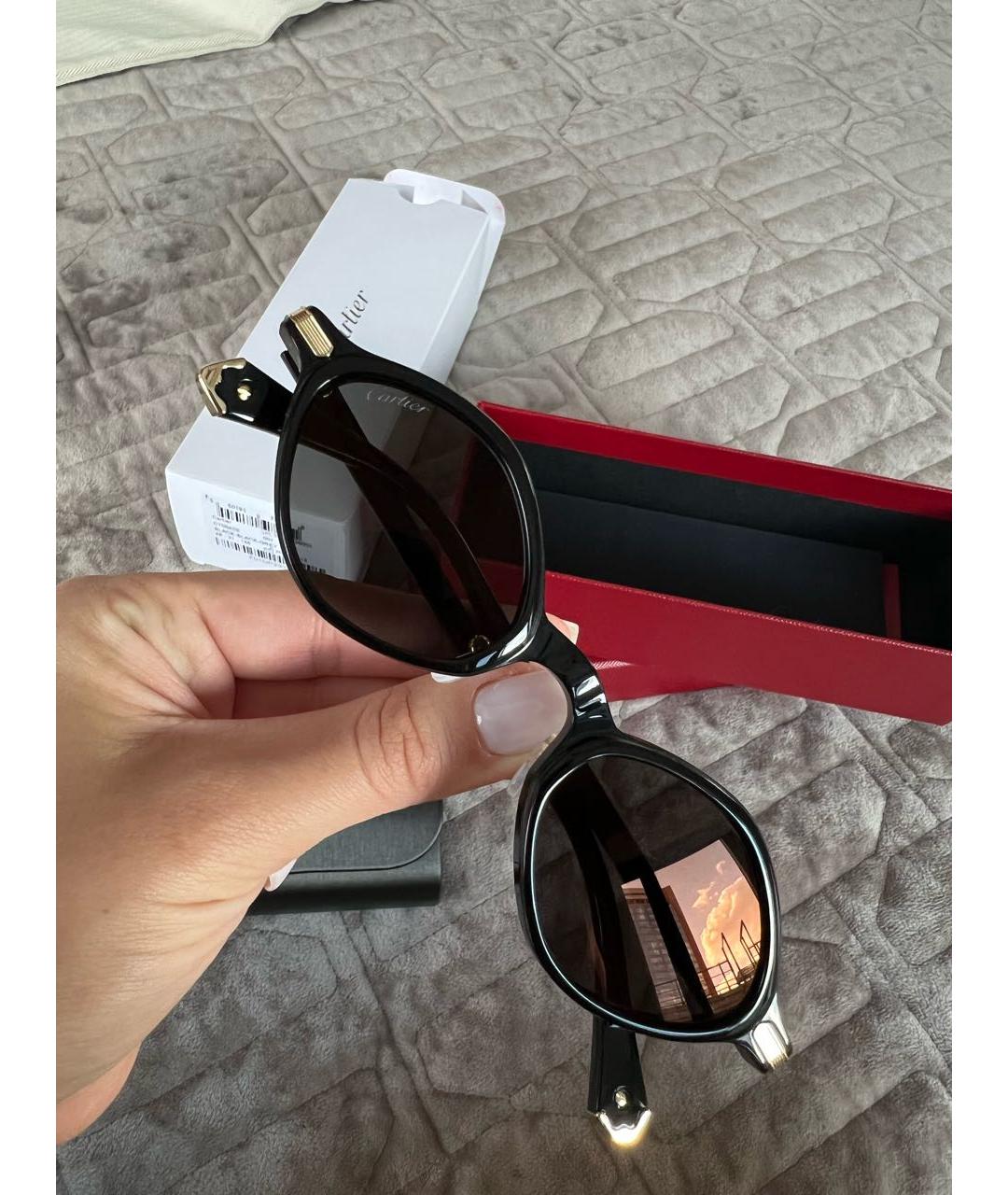 CARTIER Черные пластиковые солнцезащитные очки, фото 9
