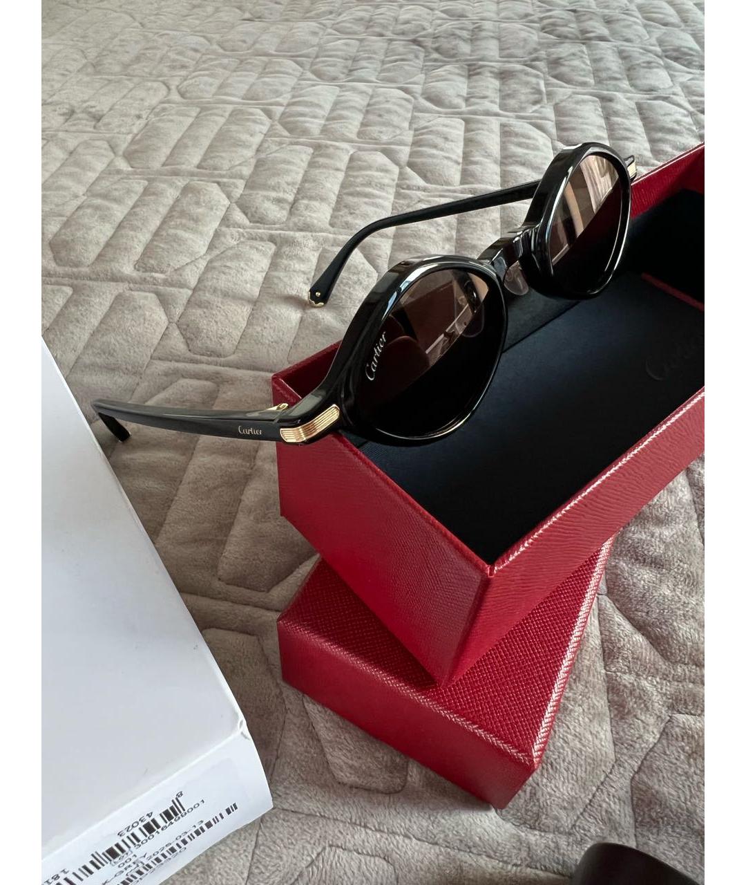 CARTIER Черные пластиковые солнцезащитные очки, фото 2