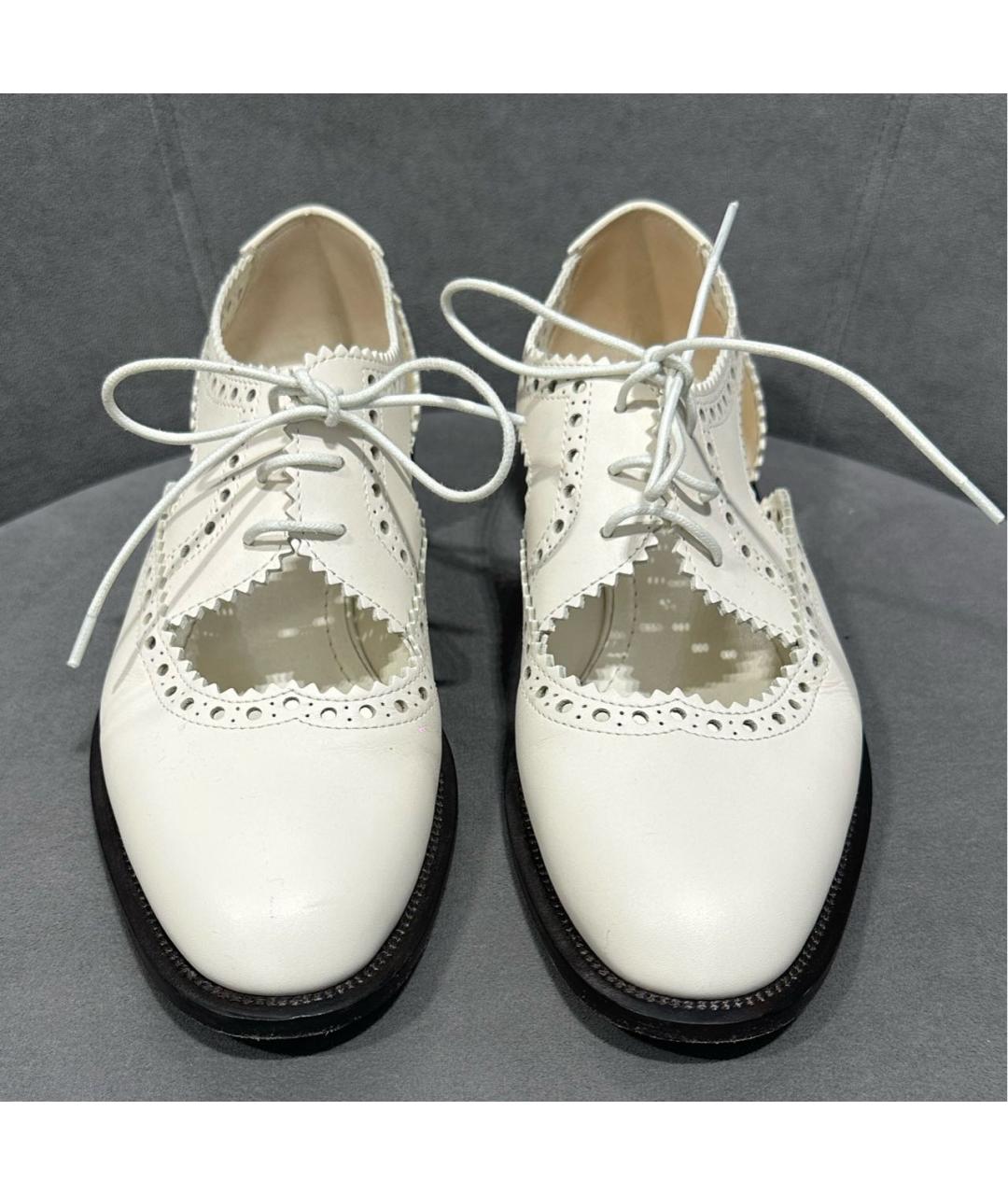 CHRISTIAN DIOR Белые кожаные брогги и оксфорды, фото 2