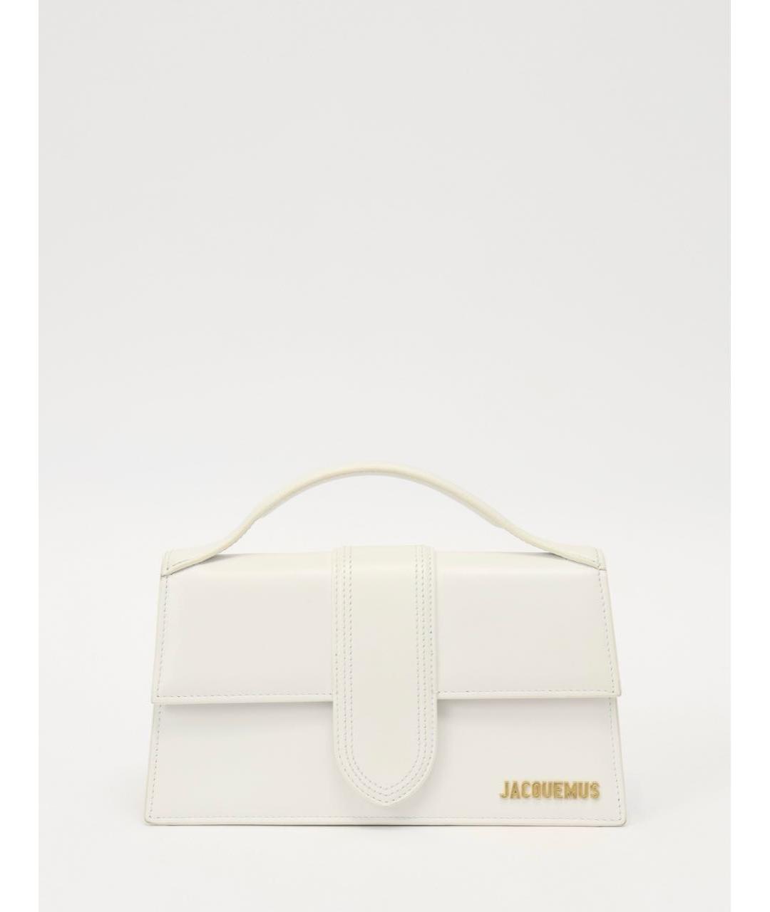 JACQUEMUS Белая кожаная сумка с короткими ручками, фото 9